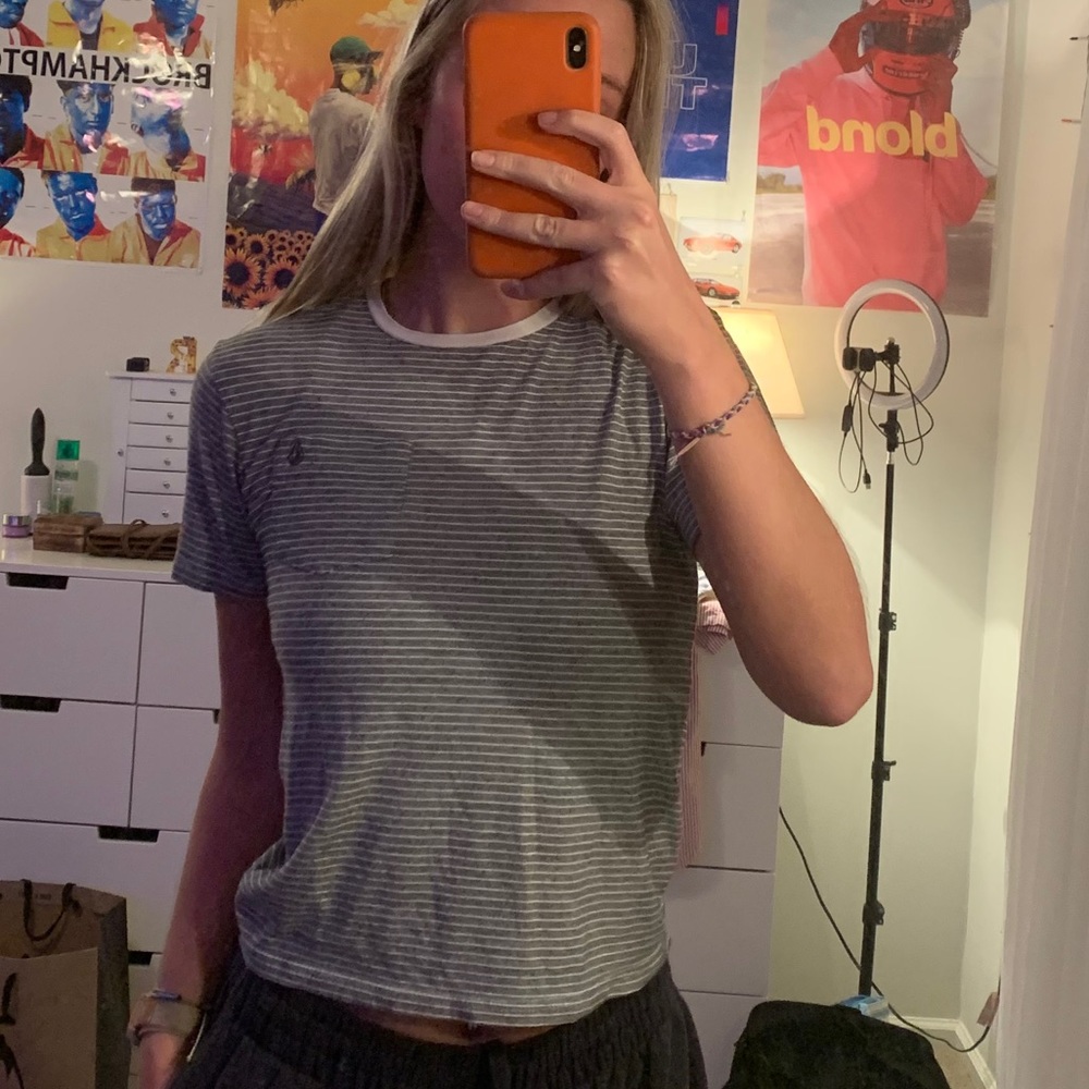 Volcome Striped Ringer Tee - Picture 2 of 3